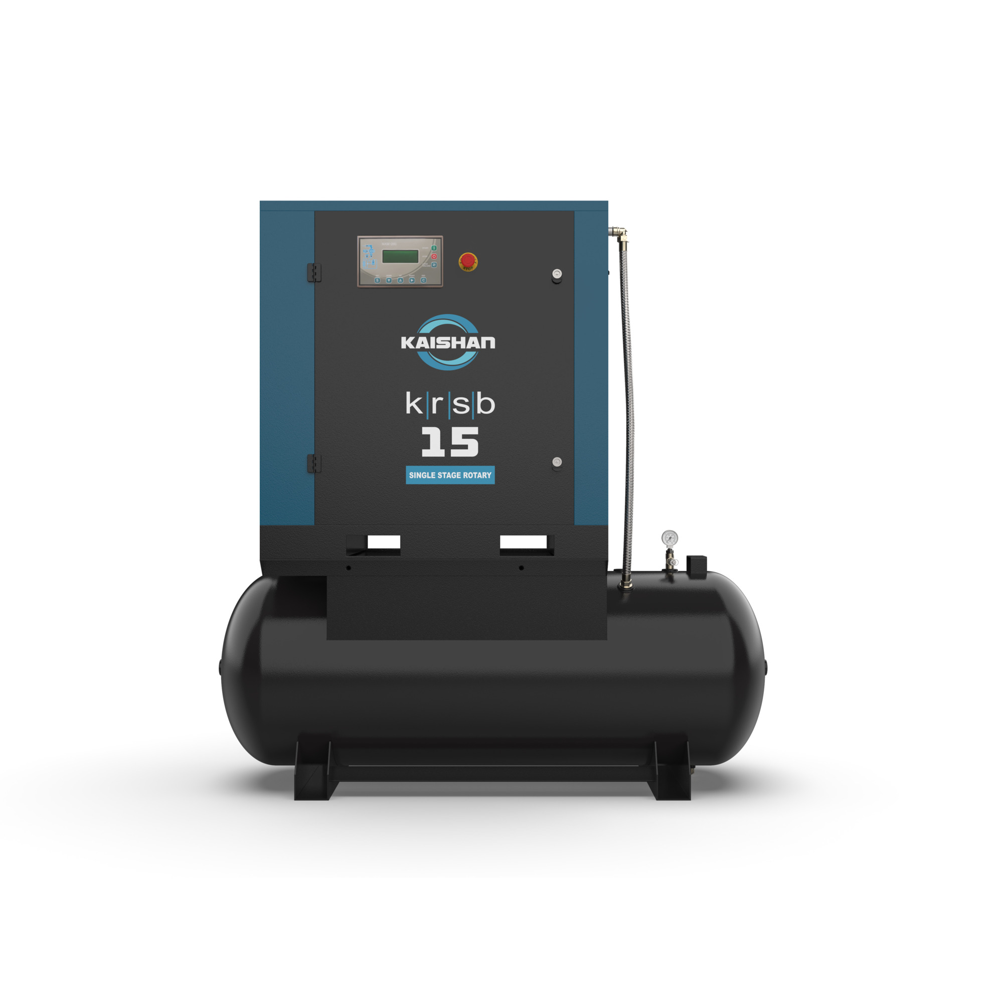 Kaishan Compressor 10 HP Tank Mount Air Compressor - 230V, 3 Phase, 175 PSI, 120-Gal. Tank, Model# KRST-010A4F2S8U